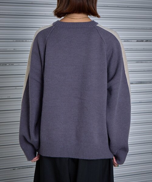 goocy（グーシー）の「カシミヤタッチ配色プルオーバー（ニット/セーター・レディース・チャコールグレー/アイボリー・FREE）」の10枚目の写真