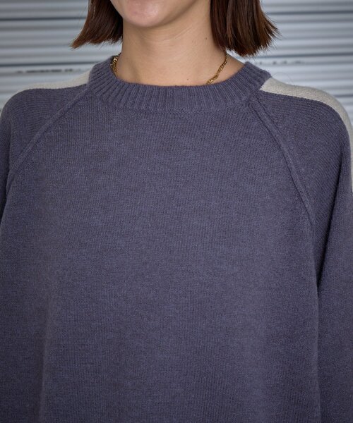 goocy（グーシー）の「カシミヤタッチ配色プルオーバー（ニット/セーター・レディース・チャコールグレー/アイボリー・FREE）」の12枚目の写真