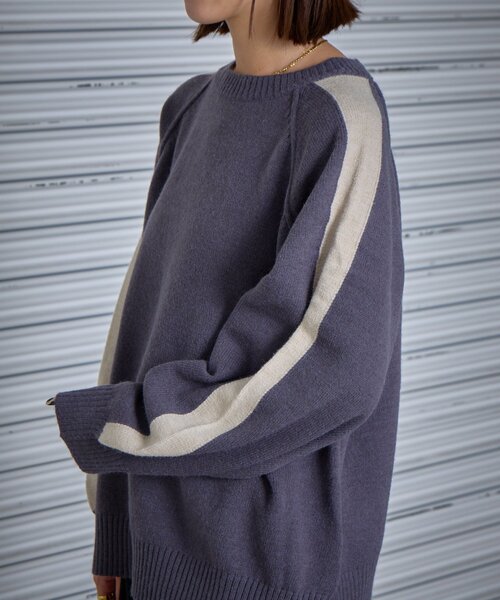 goocy（グーシー）の「カシミヤタッチ配色プルオーバー（ニット/セーター・レディース・チャコールグレー/アイボリー・FREE）」の13枚目の写真