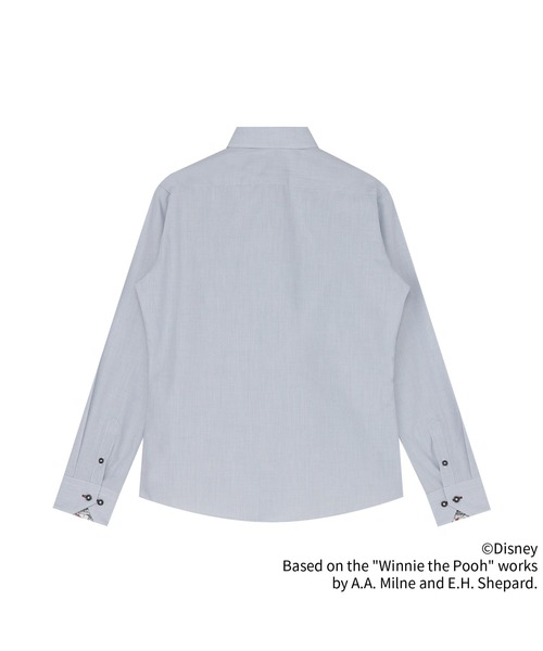 TOKYO SHIRTS（トウキョウシャツ）の「【くまのプーさん】形態安定ノンアイロン ラウンド 長袖ビジネスワイシャツ（ビジネスシャツ・レディース・ブルー・S/M/L/LL）」の2枚目の写真