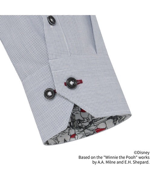 TOKYO SHIRTS（トウキョウシャツ）の「【くまのプーさん】形態安定ノンアイロン ラウンド 長袖ビジネスワイシャツ（ビジネスシャツ・レディース・ブルー・S/M/L/LL）」の4枚目の写真