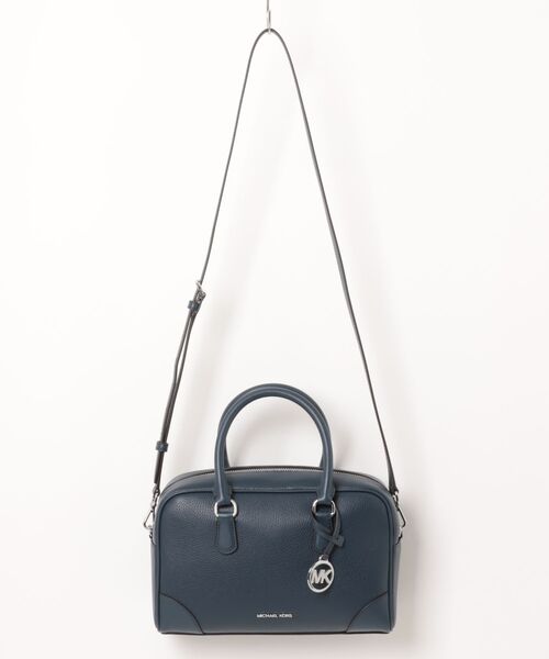 MICHAEL KORS(マイケルコース)の「THOMPSON ぺブル レザー ダッフル サッチェル ミディアム(ハンドバッグ・レディース・ネイビー・FREE)」の1枚目の写真