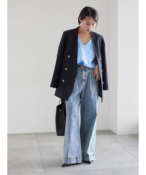 Te chichi(テチチ)の「Vネックニットベスト(ベスト・レディース・ブラック/サックスブルー/オフホワイト・F)」の5枚目の写真