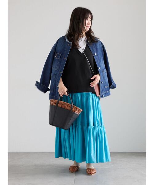 Te chichi(テチチ)の「Vネックニットベスト(ベスト・レディース・ブラック/サックスブルー/オフホワイト・F)」の10枚目の写真