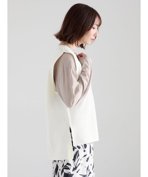 Te chichi(テチチ)の「Vネックニットベスト(ベスト・レディース・ブラック/サックスブルー/オフホワイト・F)」の18枚目の写真