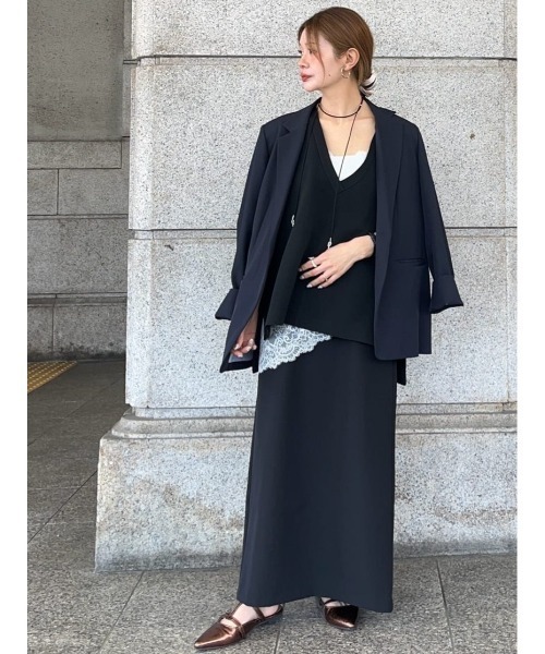 Te chichi(テチチ)の「【雑誌掲載】Vネックニットベスト(ベスト・レディース・ブラック/サックスブルー/オフホワイト・F)」の10枚目の写真