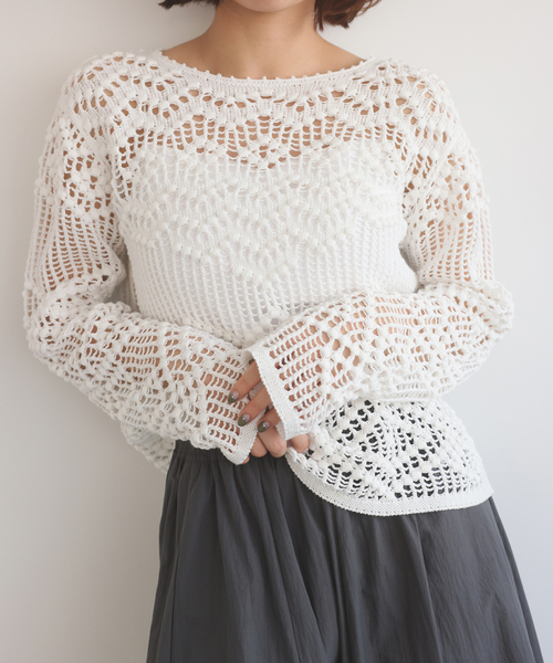IRONING/アイロニング crochet patterend ニット 03IR02041（ニット 
