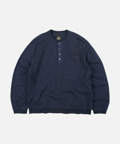 FRIZMWORKS(フリズムワークス)の「SLUB HENLEY NECK L/S TEE _ NAVY(Tシャツ/カットソー・メンズ・その他・SMALL/MEDIUM/LARGE/X-LARGE)」の1枚目の写真