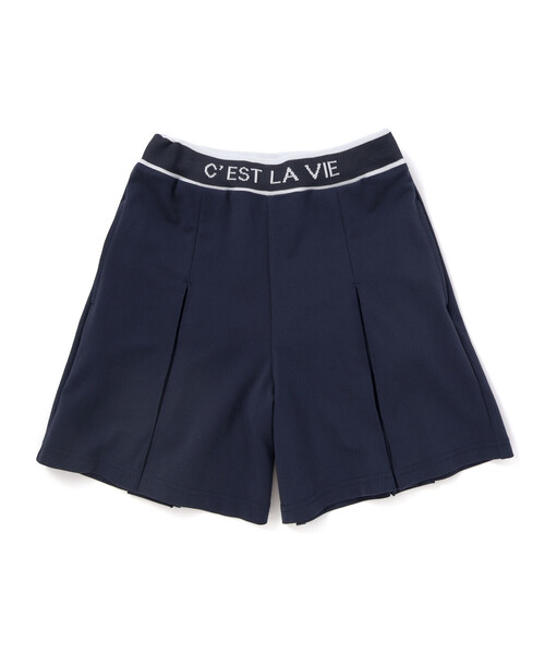 BeBe（ベベ）の「ウエストロゴポンチボックスプリーツキュロットパンツ（その他パンツ・キッズ・ネイビー/ブラウン・120cm/110cm/140cm/150cm/130cm）」の7枚目の写真