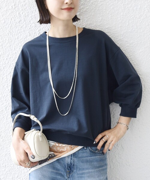 SHIPS(シップス)の「〈手洗い可能〉ハイゲージ ドルマン プルオーバー(Tシャツ/カットソー・レディース・ライトグリーン/オフホワイト/ネイビー/ブラック/ブラウン/ブルー・ONE SIZE)」の5枚目の写真