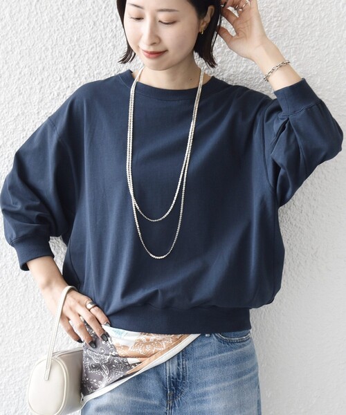 SHIPS(シップス)の「〈手洗い可能〉ハイゲージ ドルマン プルオーバー(Tシャツ/カットソー・レディース・ライトグリーン/オフホワイト/ネイビー/ブラック/ブラウン/ブルー・ONE SIZE)」の21枚目の写真
