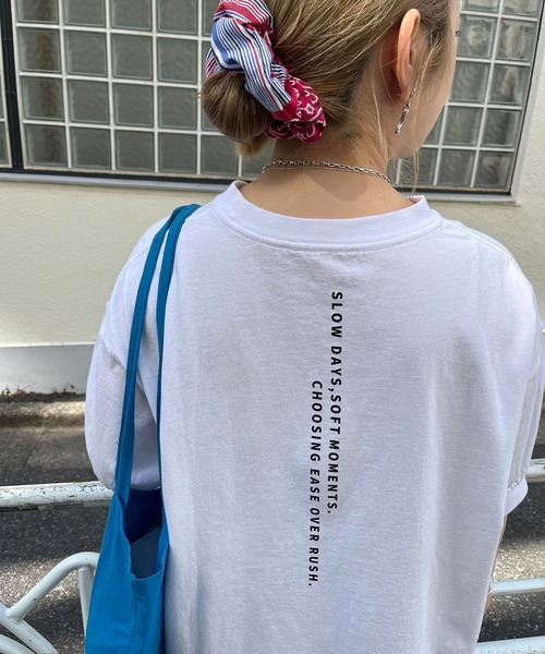 PUAL CE CIN（ピュアルセシン）の「【＠yns628企画】ロゴ刺繍×プリントチュニックTシャツ（Tシャツ/カットソー・レディース・レッド/オフホワイト/チャコールグレー・FREE）」の10枚目の写真