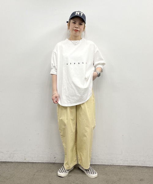 PUAL CE CIN（ピュアルセシン）の「【＠yns628企画】ロゴ刺繍×プリントチュニックTシャツ（Tシャツ/カットソー・レディース・レッド/オフホワイト/チャコールグレー・FREE）」の18枚目の写真