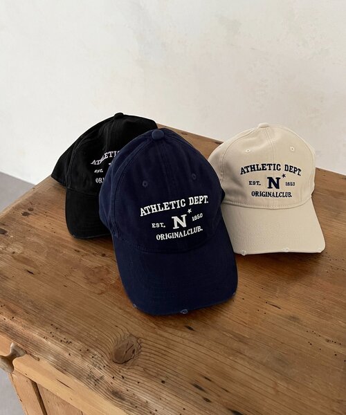 un dix cors（アンディコール）の「athletic deptキャップ（キャップ・レディース・アイボリー/ブラック/ネイビー・FREE）」の8枚目の写真