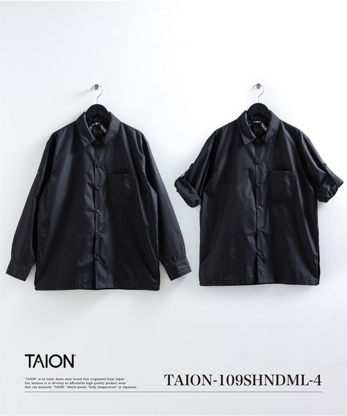 TAION(タイオン)の「【TAION(タイオン)】〈ユニセックス〉ノンダウン ミリタリー ボタンスリット シャツ(シャツ/ブラウス・メンズ・ダークネイビー/インディゴブルー/ライトインディゴブルー/オフホワイト/ダークオリーブ/ブラック・XL/L/M/S/2XL)」の1枚目の写真