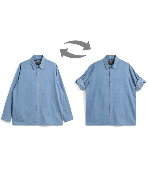 TAION(タイオン)の「【TAION(タイオン)】〈ユニセックス〉ノンダウン ミリタリー ボタンスリット シャツ(シャツ/ブラウス・メンズ・ダークネイビー/インディゴブルー/ライトインディゴブルー/オフホワイト/ダークオリーブ/ブラック・XL/L/M/S/2XL)」の17枚目の写真