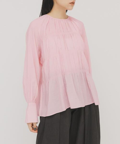 KBF(ケイビーエフ)の「ティアードブラウス(シャツ/ブラウス・レディース・アイボリー/ピンク/ブラック・ONE)」の3枚目の写真