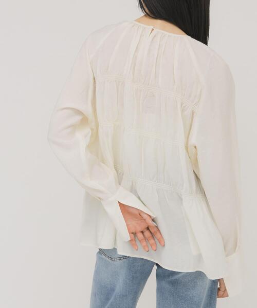 KBF(ケイビーエフ)の「ティアードブラウス(シャツ/ブラウス・レディース・アイボリー/ピンク/ブラック・ONE)」の7枚目の写真