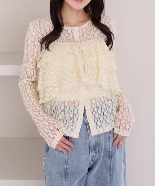 archives（アルシーヴ）の「フリルビスチェカットレースアンサンブル（アンサンブル・レディース・オフホワイト/アイボリー/ブラック・MEDIUM）」の2枚目の写真