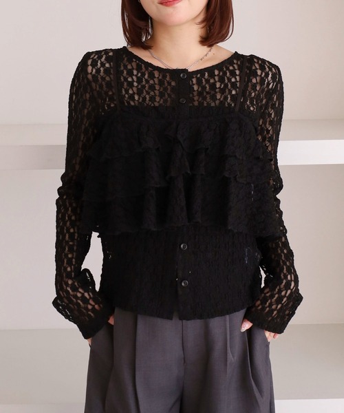 archives（アルシーヴ）の「フリルビスチェカットレースアンサンブル（アンサンブル・レディース・オフホワイト/アイボリー/ブラック・MEDIUM）」の3枚目の写真