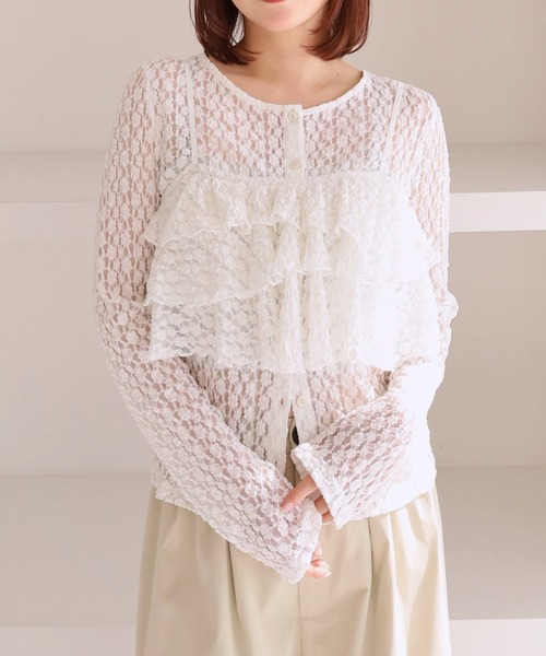 archives（アルシーヴ）の「フリルビスチェカットレースアンサンブル（アンサンブル・レディース・オフホワイト/アイボリー/ブラック・MEDIUM）」の5枚目の写真