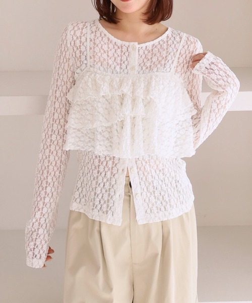 archives（アルシーヴ）の「フリルビスチェカットレースアンサンブル（アンサンブル・レディース・オフホワイト/アイボリー/ブラック・MEDIUM）」の6枚目の写真