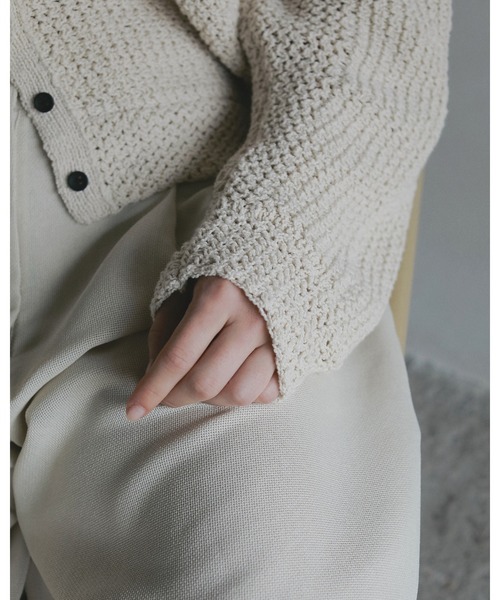 anuke(アンヌーク)の「Crochet Knit Cardigan(カーディガン/ボレロ・レディース・アイボリー/ブラック・FREE)」の8枚目の写真