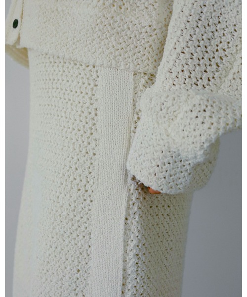 anuke(アンヌーク)の「Crochet Knit Cardigan(カーディガン/ボレロ・レディース・アイボリー/ブラック・FREE)」の5枚目の写真