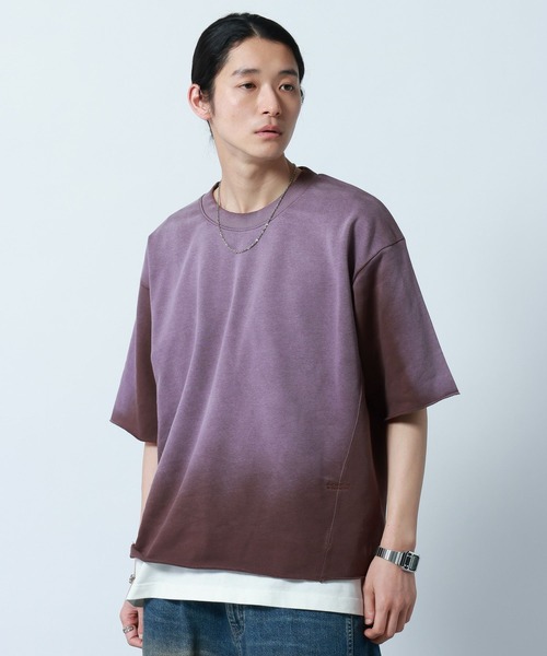 Pigment Design Cropped T-Shirt/ピグメント加工クロップドTシャツ（T