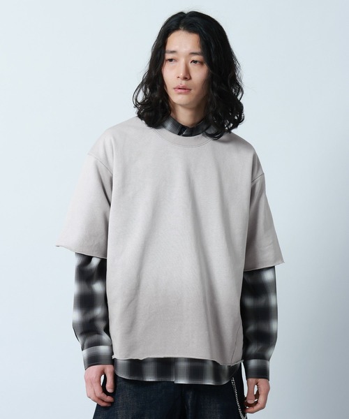 Pigment Design Cropped T-Shirt/ピグメント加工クロップドTシャツ（T