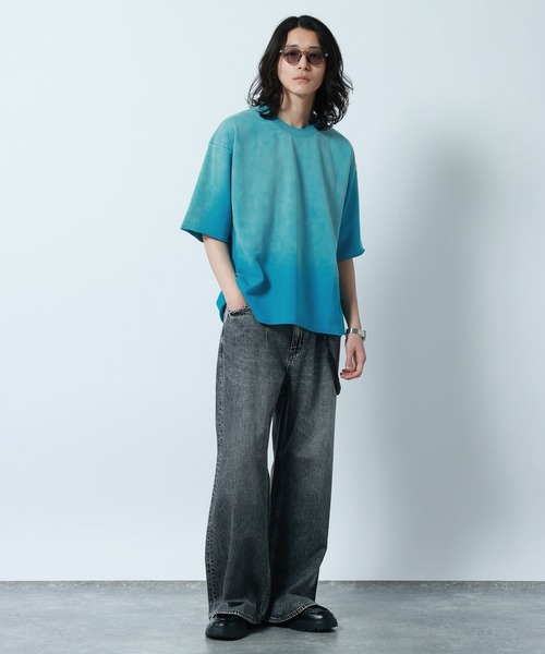 Pigment Design Cropped T-Shirt/ピグメント加工クロップドTシャツ（T