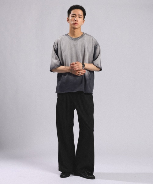 RAGEBLUE(レイジブルー)の「Pigment Design Cropped T-Shirt/ピグメント加工クロップドTシャツ(Tシャツ/カットソー・メンズ・ダークブラウン/サックスブルー/その他19/グレー系その他/ブラウン・MEDIUM/LARGE)」の22枚目の写真