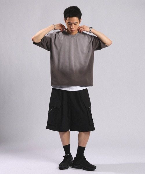 RAGEBLUE(レイジブルー)の「Pigment Design Cropped T-Shirt/ピグメント加工クロップドTシャツ(Tシャツ/カットソー・メンズ・ダークブラウン/サックスブルー/その他19/グレー系その他/ブラウン・MEDIUM/LARGE)」の21枚目の写真