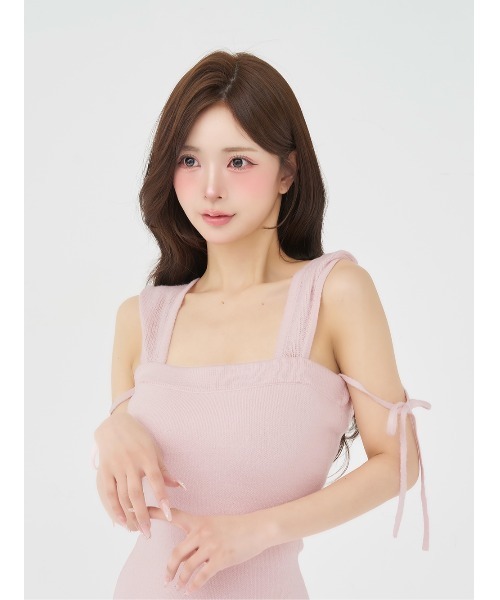 Darich(ダーリッチ)の「フードベアフリルニットミニワンピース(ワンピース・レディース・ピンク/アイボリー/サックスブルー・FREE/FL)」の12枚目の写真