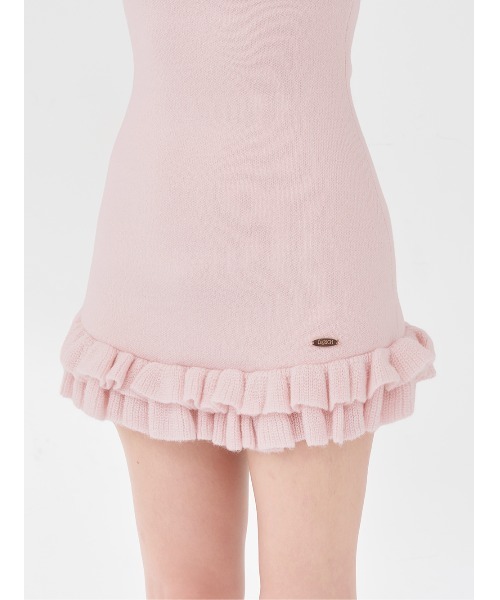 Darich(ダーリッチ)の「フードベアフリルニットミニワンピース(ワンピース・レディース・ピンク/アイボリー/サックスブルー・FREE/FL)」の15枚目の写真