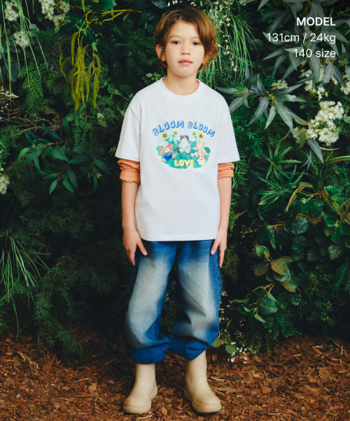 MUSINSA STANDARD KIDS（ムシンサスタンダードキッズ）の「[スロコースターコラボ] ブルームブルームTシャツ [ホワイト]（Tシャツ/カットソー・レディース・その他・120/130/140/150/160）」の2枚目の写真
