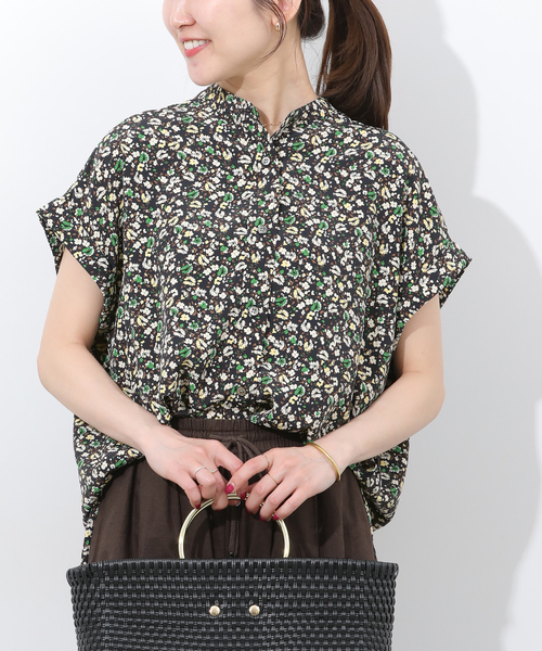 JOURNAL STANDARD relume(ジャーナルスタンダード レリューム)の「フラワープリントフレンチスリーブブラウス(シャツ/ブラウス・レディース・イエロー/グリーン・FREE)」の8枚目の写真