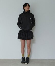 ウォッシングフリルミニスカート_ブラック