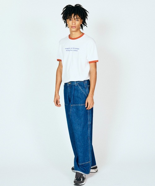 THRIFTY LOOK(スリフティールック)の「TRIFTY LOOK スリフティルック / "IMAGINE"RINGER TEE(Tシャツ/カットソー・メンズ・ブラック/レッド・X-LARGE/LARGE/MEDIUM)」の4枚目の写真