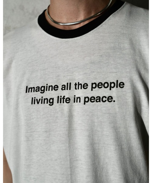 THRIFTY LOOK(スリフティールック)の「TRIFTY LOOK スリフティルック / "IMAGINE"RINGER TEE(Tシャツ/カットソー・メンズ・ブラック/レッド・X-LARGE/LARGE/MEDIUM)」の14枚目の写真