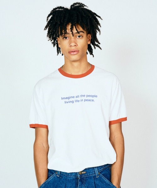 THRIFTY LOOK(スリフティールック)の「TRIFTY LOOK スリフティルック / "IMAGINE"RINGER TEE(Tシャツ/カットソー・メンズ・ブラック/レッド・X-LARGE/LARGE/MEDIUM)」の12枚目の写真