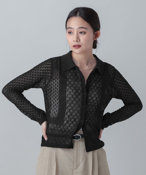 GLOBAL WORK（グローバルワーク）の「MATINEE LINE/透かし編みポロ襟カーディガン/646677（Tシャツ/カットソー・レディース・ブラック/ブラウン/ホワイト系その他・MEDIUM/LARGE）」の19枚目の写真