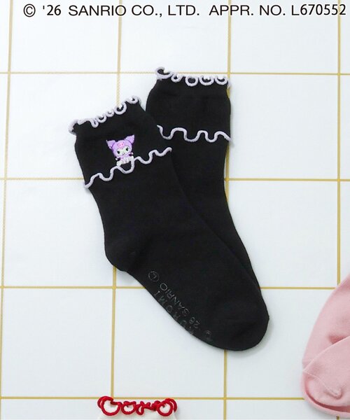 sanrio(サンリオ)の「【サンリオキャラクターズ】メロウソックス(ソックス/靴下・キッズ・ピンク/ブラック/アイボリー/サックスブルー・12/15 /18/21)」の2枚目の写真