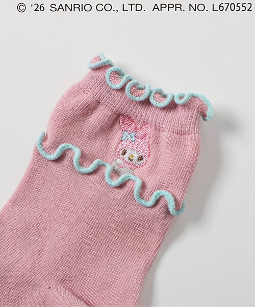 sanrio(サンリオ)の「【サンリオキャラクターズ】メロウソックス(ソックス/靴下・キッズ・ピンク/ブラック/アイボリー/サックスブルー・12/15 /18/21)」の7枚目の写真