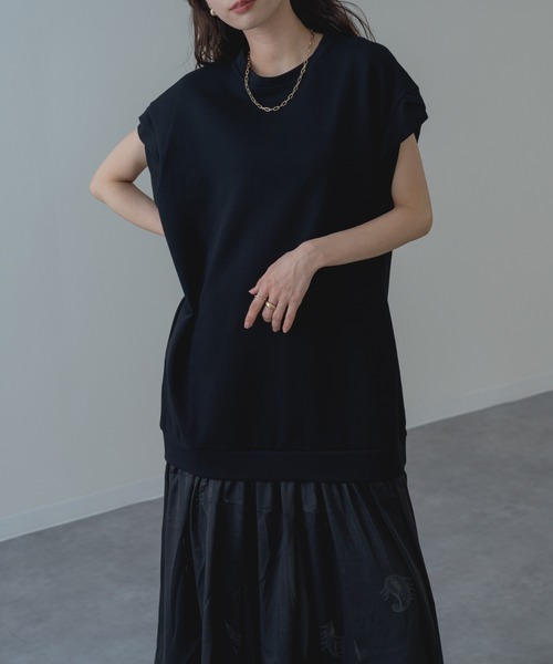 refinedworks(リファインドワークス)の「【refinedworks】裾シフォン の 異素材 ドッキング 半袖 ワンピース(ワンピース・レディース・グレー/ブラック・FREE)」の17枚目の写真