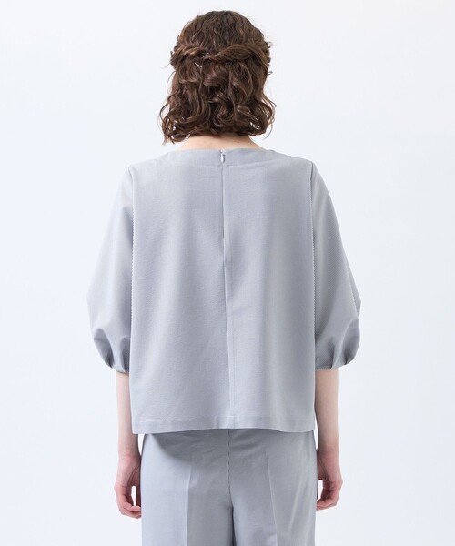 MACKINTOSH PHILOSOPHY（ﾏｯｷﾝﾄｯｼｭ ﾌｨﾛｿﾌｨｰ）の「サマーサッカーパフスリーブブラウス（シャツ/ブラウス・レディース・ブラウン系その他4/ライトブルー/ブラック・38/36）」の8枚目の写真