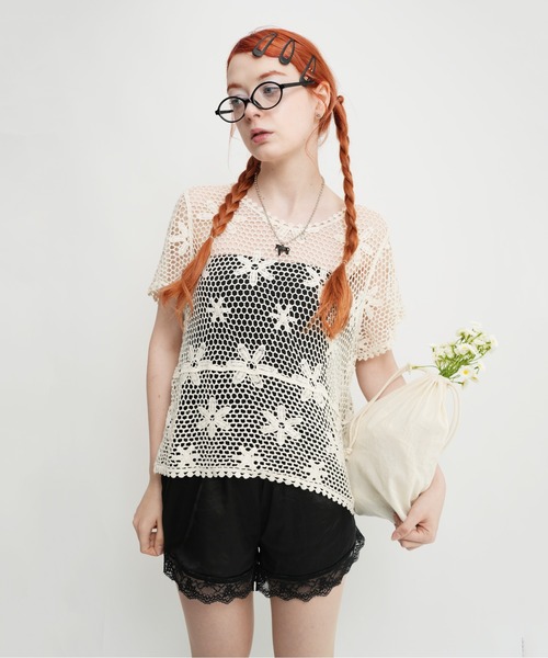IMARI（イマリ）の「【 IMARI / イマリ 】 かぎ編み ボヘミアン トップス（Tシャツ/カットソー・レディース・ホワイト・FREE）」の3枚目の写真