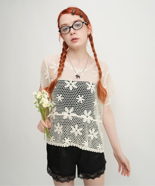 IMARI（イマリ）の「【 IMARI / イマリ 】 かぎ編み ボヘミアン トップス（Tシャツ/カットソー・レディース・ホワイト・FREE）」の5枚目の写真