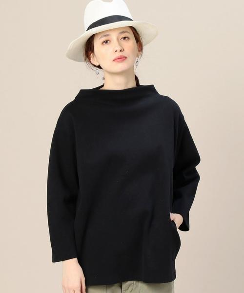 BEAUTY&YOUTH UNITED ARROWS(ビューティーアンドユースユナイテッドアローズ)の「BY コットンボトルネック8分袖プルオーバー ◆(Tシャツ/カットソー・レディース・ホワイト/ブラック・フリー)」の1枚目の写真