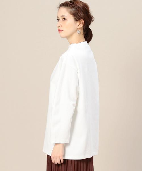 BEAUTY&YOUTH UNITED ARROWS(ビューティーアンドユースユナイテッドアローズ)の「BY コットンボトルネック8分袖プルオーバー ◆(Tシャツ/カットソー・レディース・ホワイト/ブラック・フリー)」の5枚目の写真